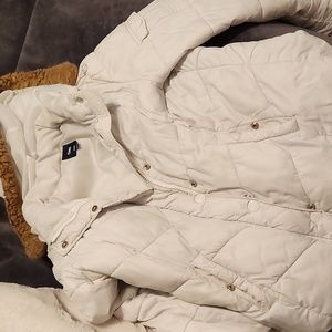 White puffer coat